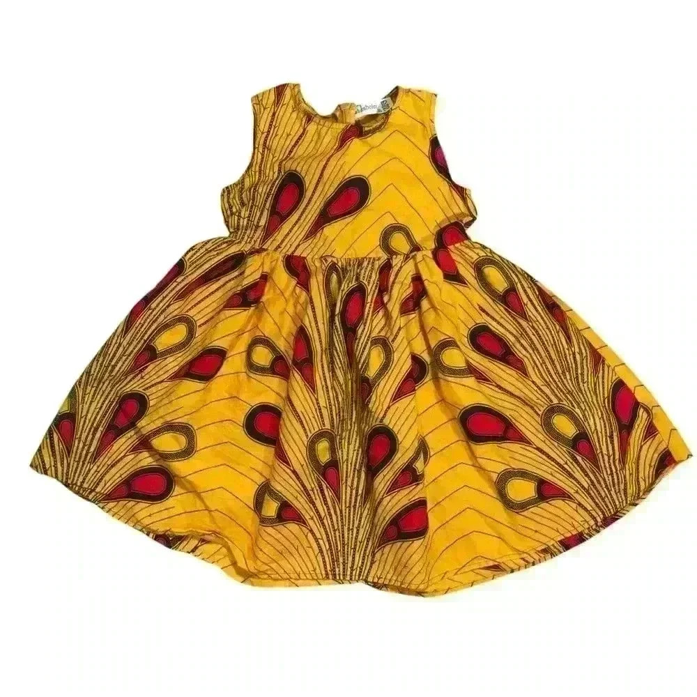 SHENBOLEN Girls African Ankara Batik Print Traditional‎ Casual Party Dress